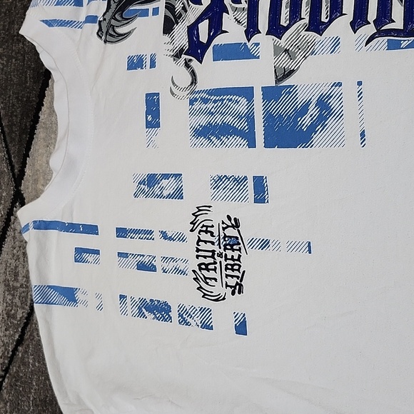 VINTAGE SOUTHPOLE RAISED LOGO MCMXCI WHITE CREW-NECK TEE-SHIRT - Picture 4 of 16